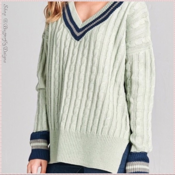COZY SWEATER ODDI Sage Cable Knit Oversized - Picture 4 of 9